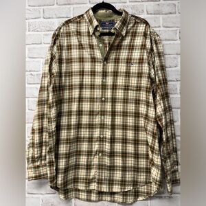 Vineyard Vines men’s XL slim fit tucker shirt plaid earthtones.